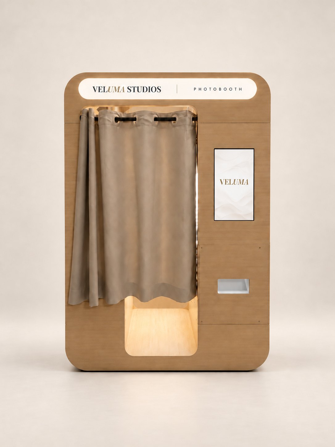 The Veluma enclosed photo booth